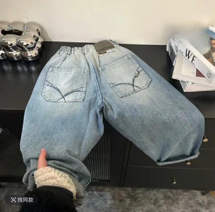 Y【轩轩原创】童装儿童2025新款牛仔裤男童春装中大童洋气潮牌DK71