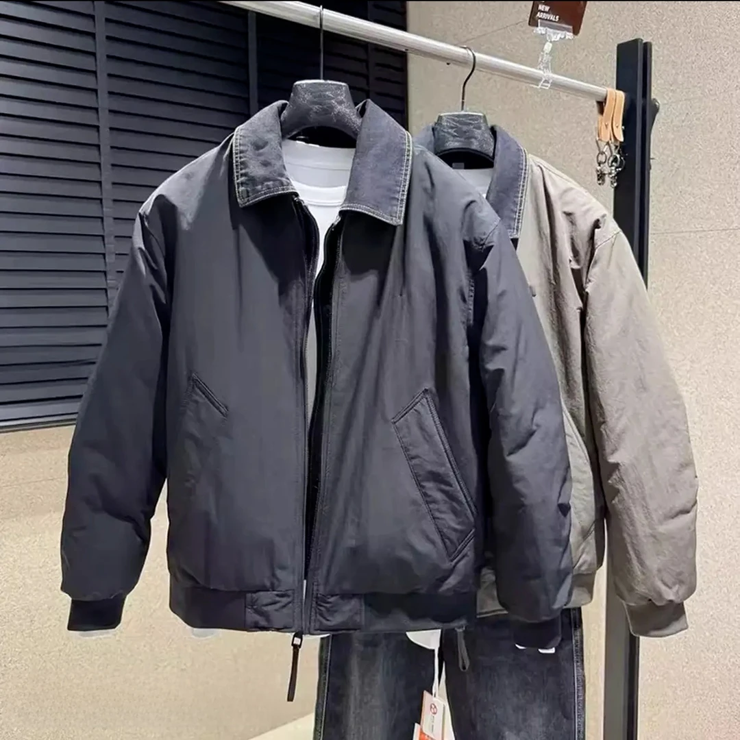 【冬季】新款防风加厚户外翻领假两件夹克防寒服外套9821