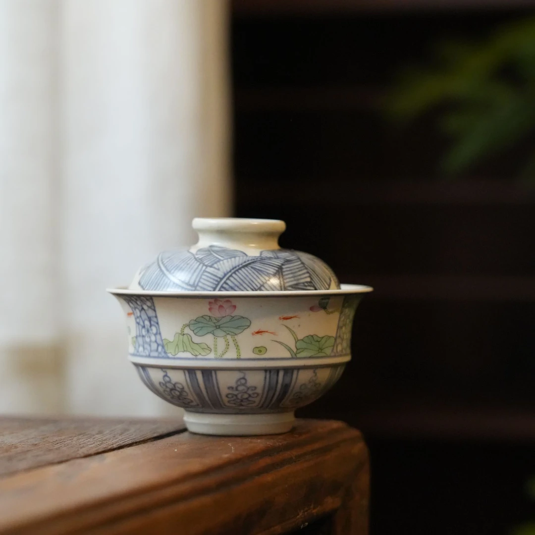 【雲梦】游然堂-荷花开窗盖碗