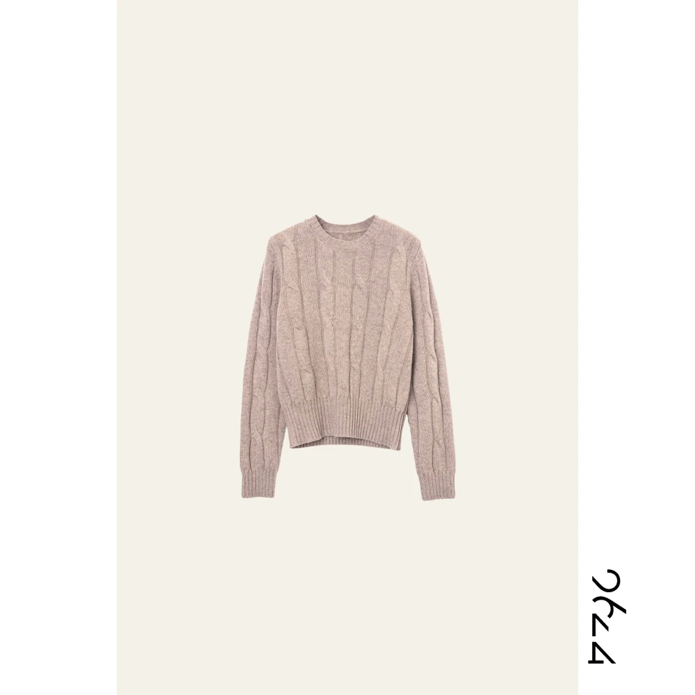 中鼎100绵羊毛17.5μm超细柔软女装经典绞花针织衫5435196