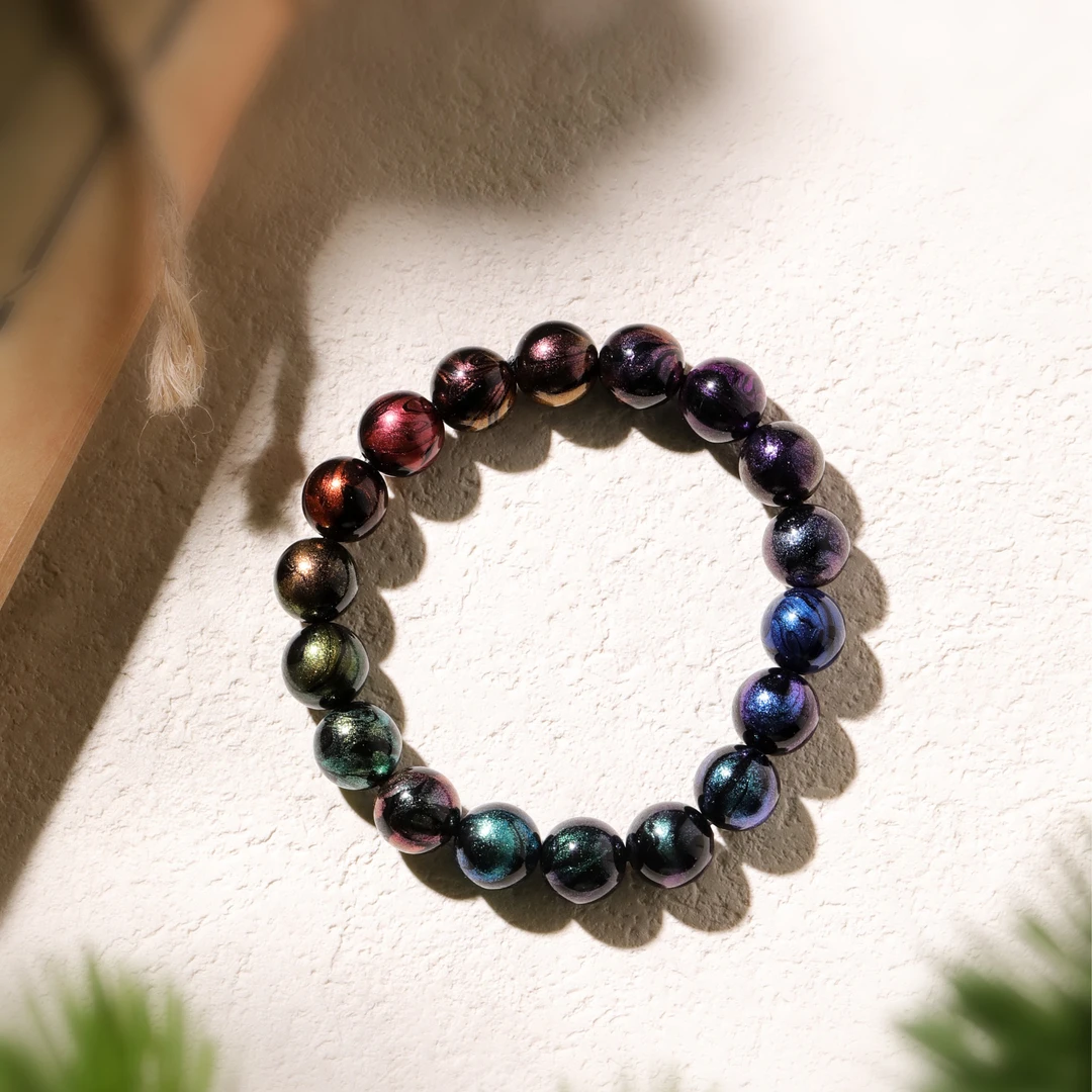 星空幻彩大漆手串10mm左右14g左右 Y250311-01