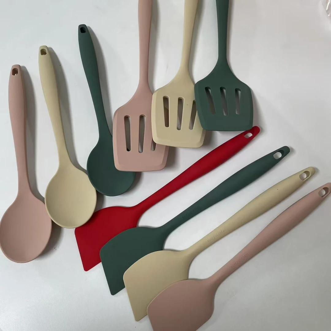 韩国原装进口-硅胶镂空平铲子,炒菜铲,刮油小斜铲