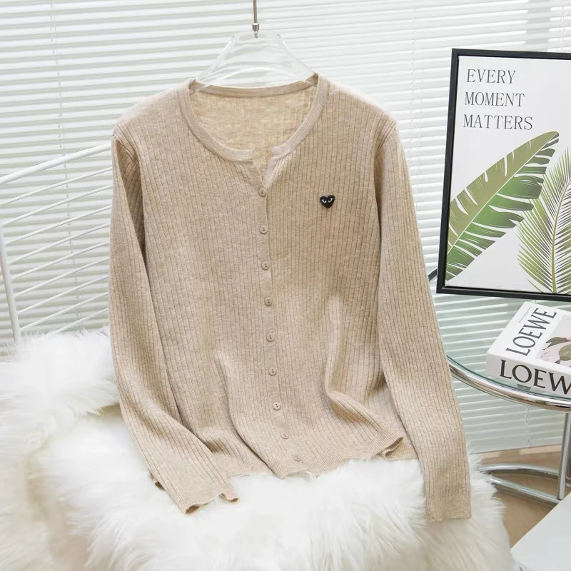 秋装新款女士坑条开衫