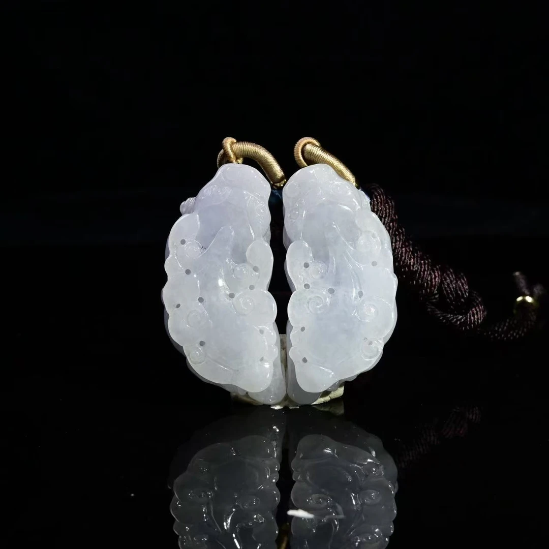 天然缅甸翡翠A货一对貔貅/ZHX25213/拍卖