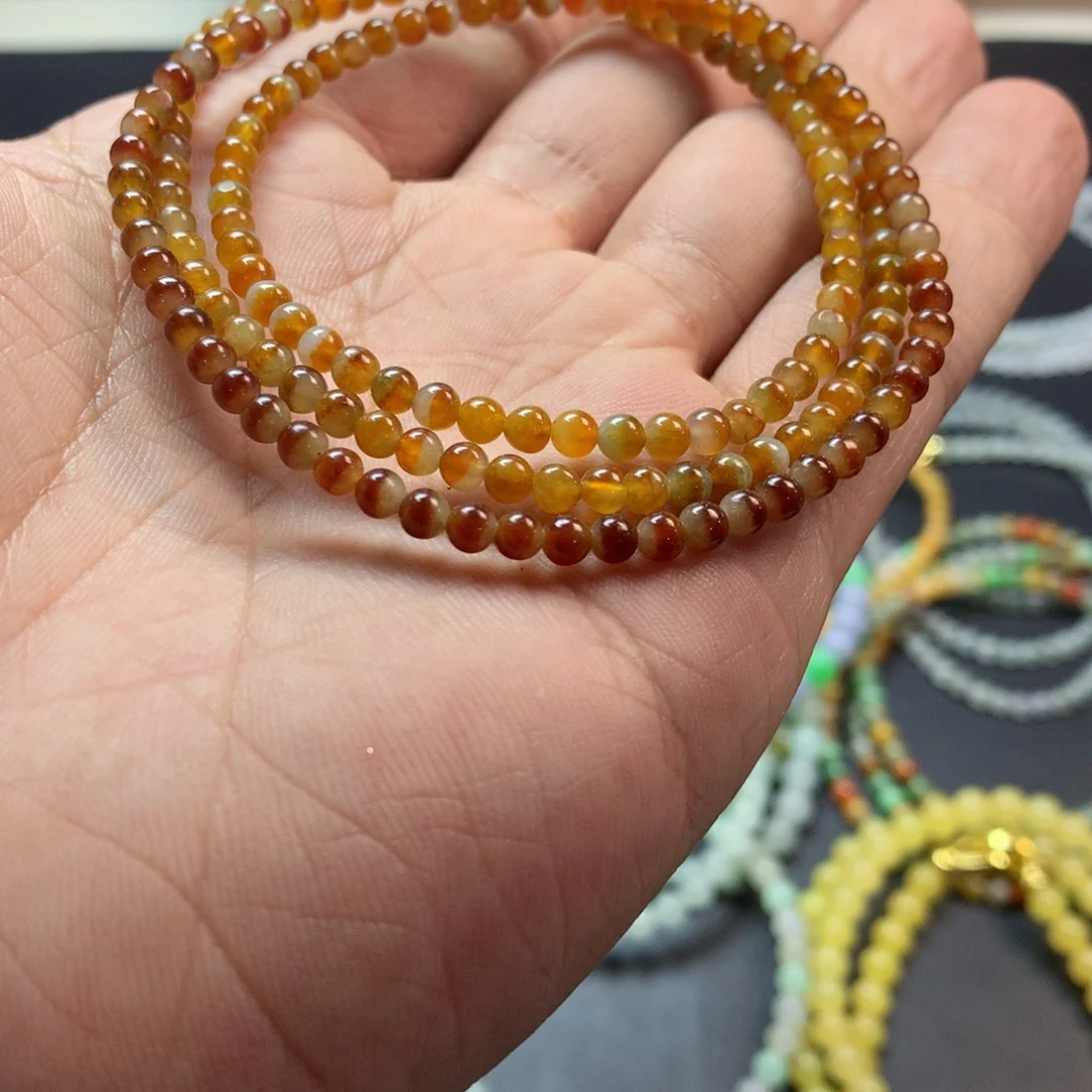 定制翡翠未镶嵌卡3.7黄翡长串