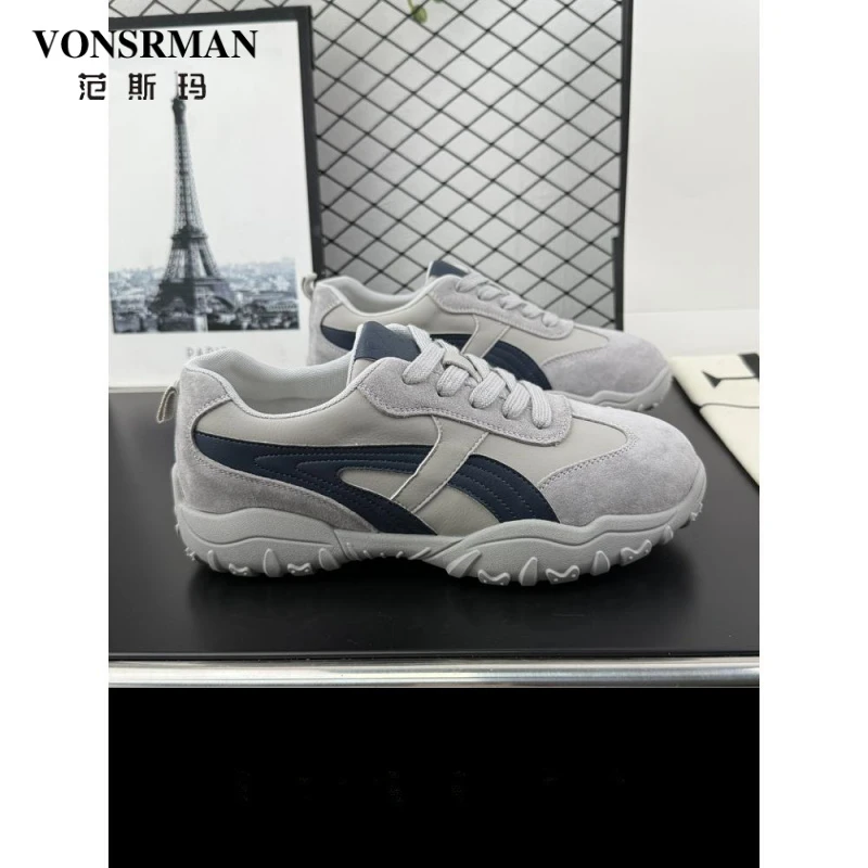 2025新款高端女鞋休闲舒适软底平底圆头德训鞋女单鞋学生四季潮鞋