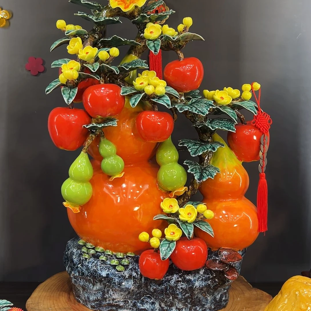 葫芦苹果陶瓷艺术作品陶瓷艺术