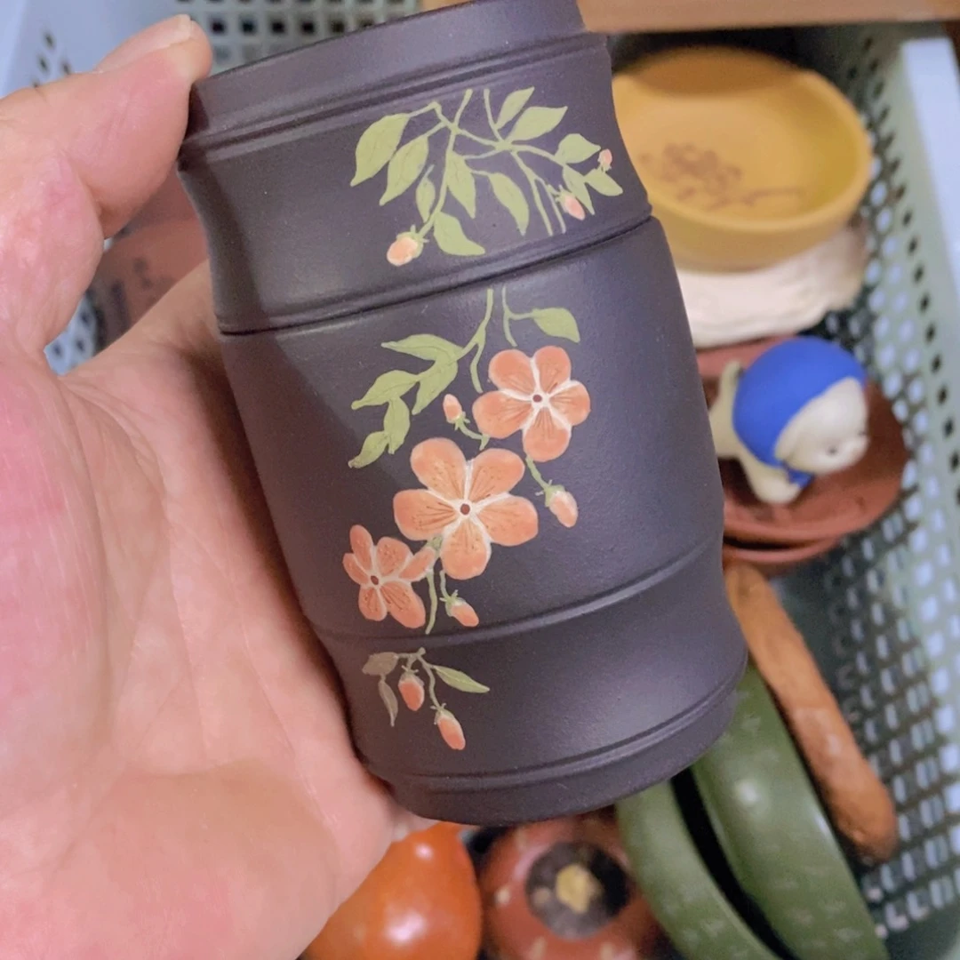 茶杯绿泥紫砂紫砂