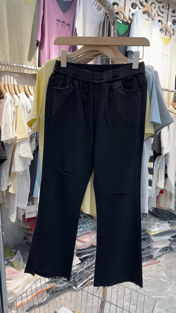 万能腰破洞微辣裤3～6码