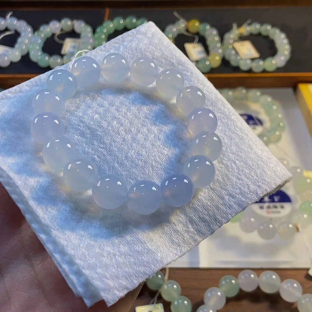 定制翡翠未镶嵌翡翠手串卡12+