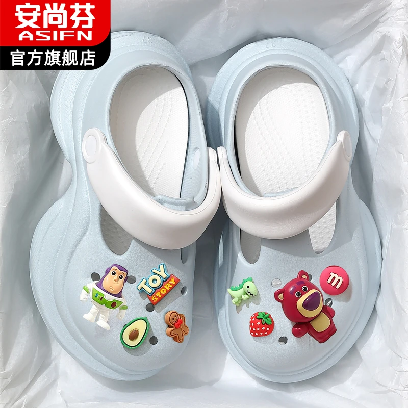 厚底增高夏季洞洞鞋女款外穿2025新款防滑透气防臭踩屎感沙滩凉鞋