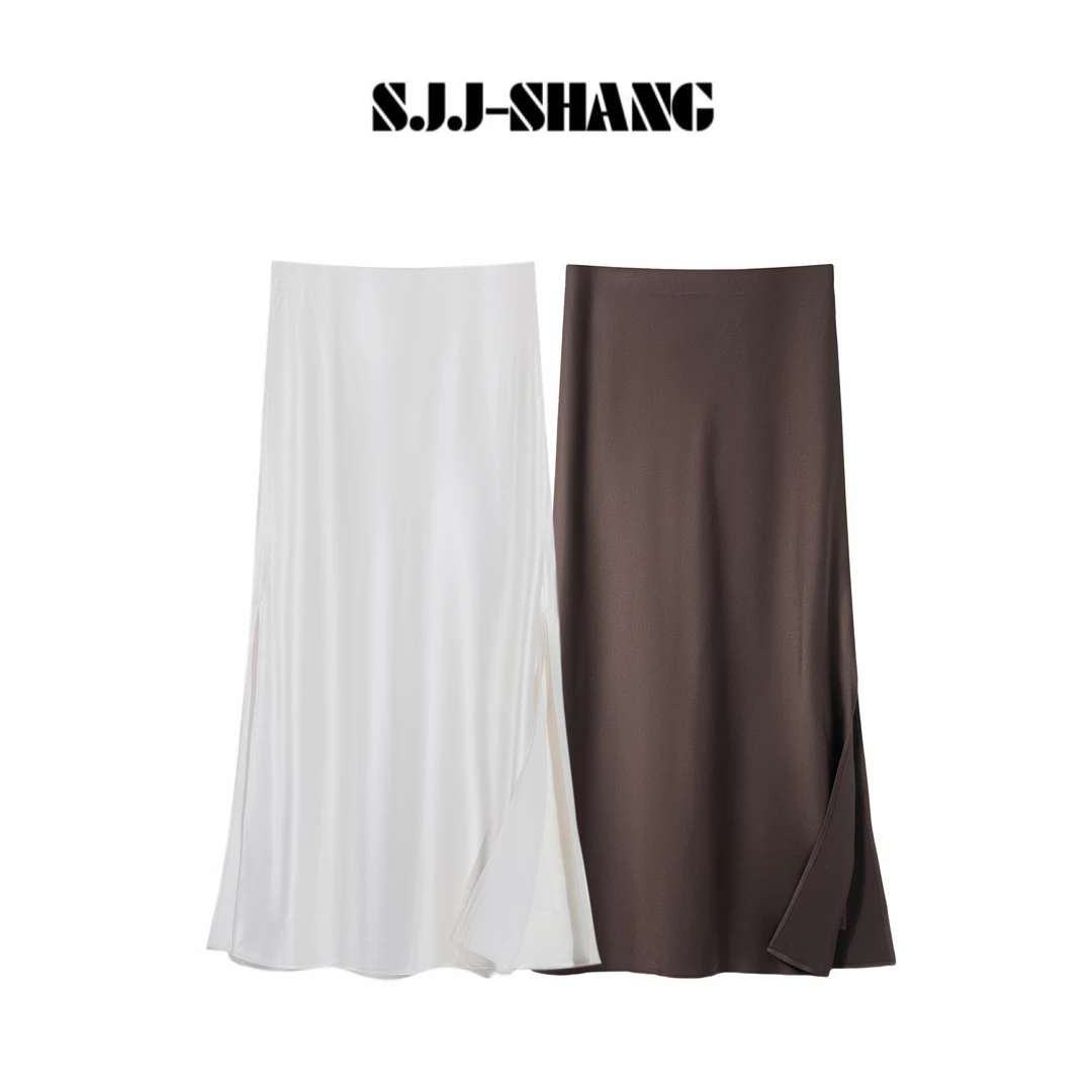 SJJ-SHANG【典藏】25早秋重磅醋酸bc典藏斜裁松紧腰半身裙q135260p