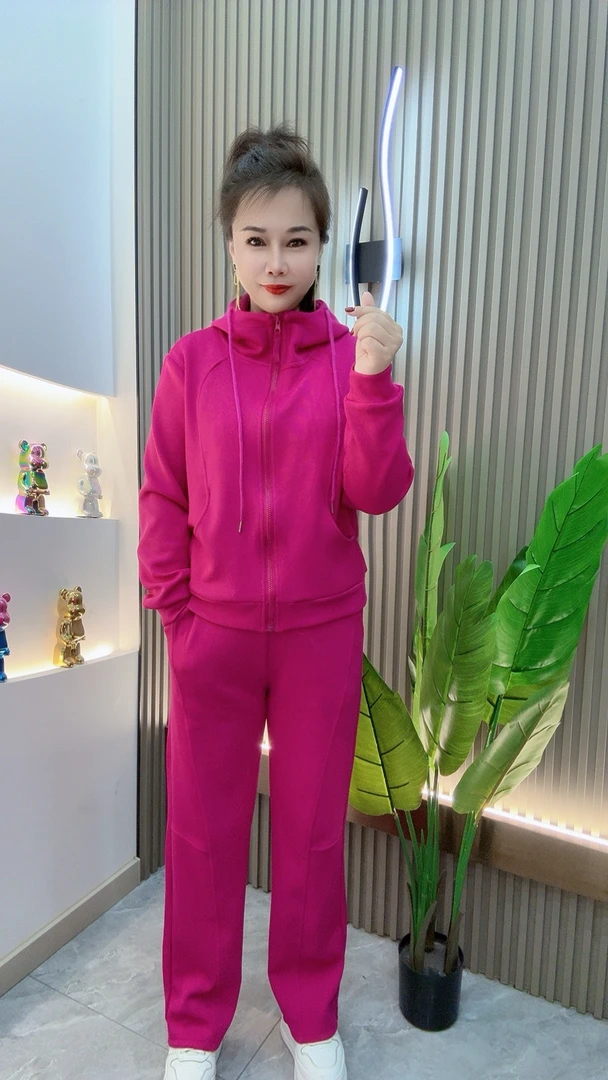 长领运动套装不加绒春季运动套装时尚女士潮流休闲显瘦