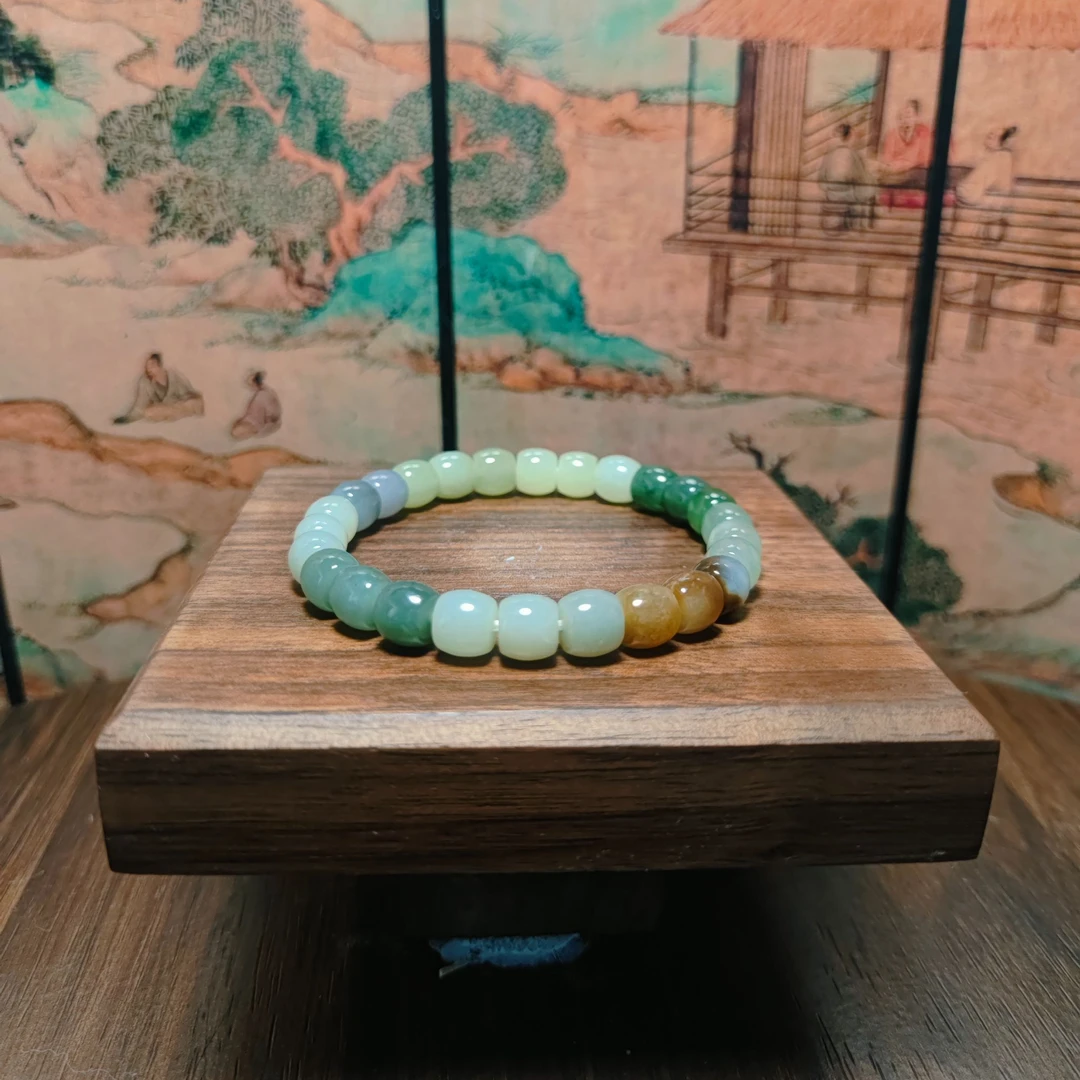 M和田玉多宝桶珠手串（卡8）1959