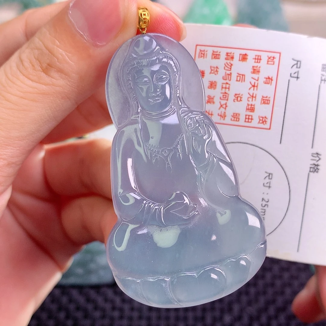 颈饰18K金镶嵌翡翠翡翠