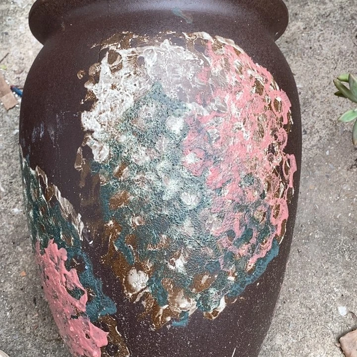 紫砂花盆高约35口约25