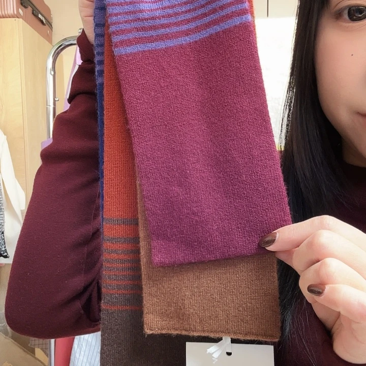 条纹窄款围巾1111