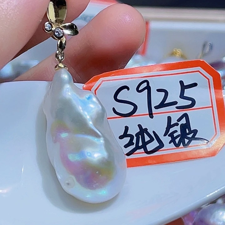 淡水珍珠银S925镶嵌颈饰