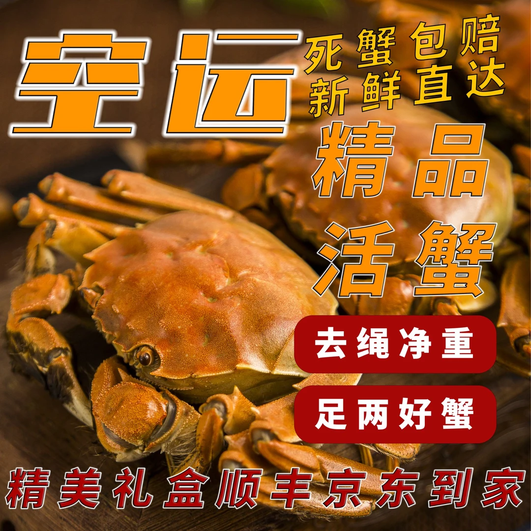 2洪泽【活蟹】母蟹8只起贰两叁钱~贰两柒钱/只【空运次日达】死蟹包赔