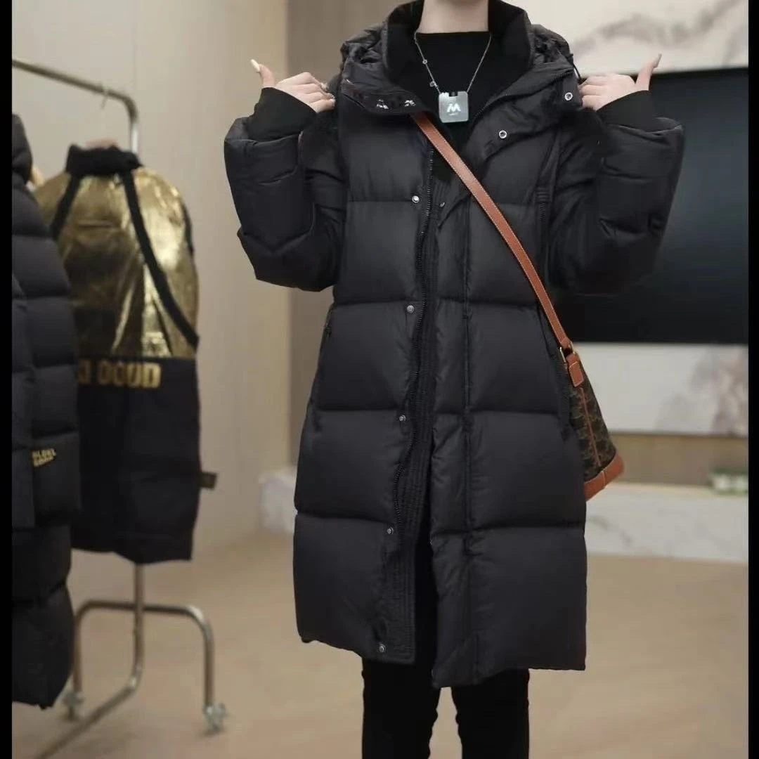 【升级版/中长款/修身洋气/羽绒服】六格连帽男女同款冬季时尚休闲