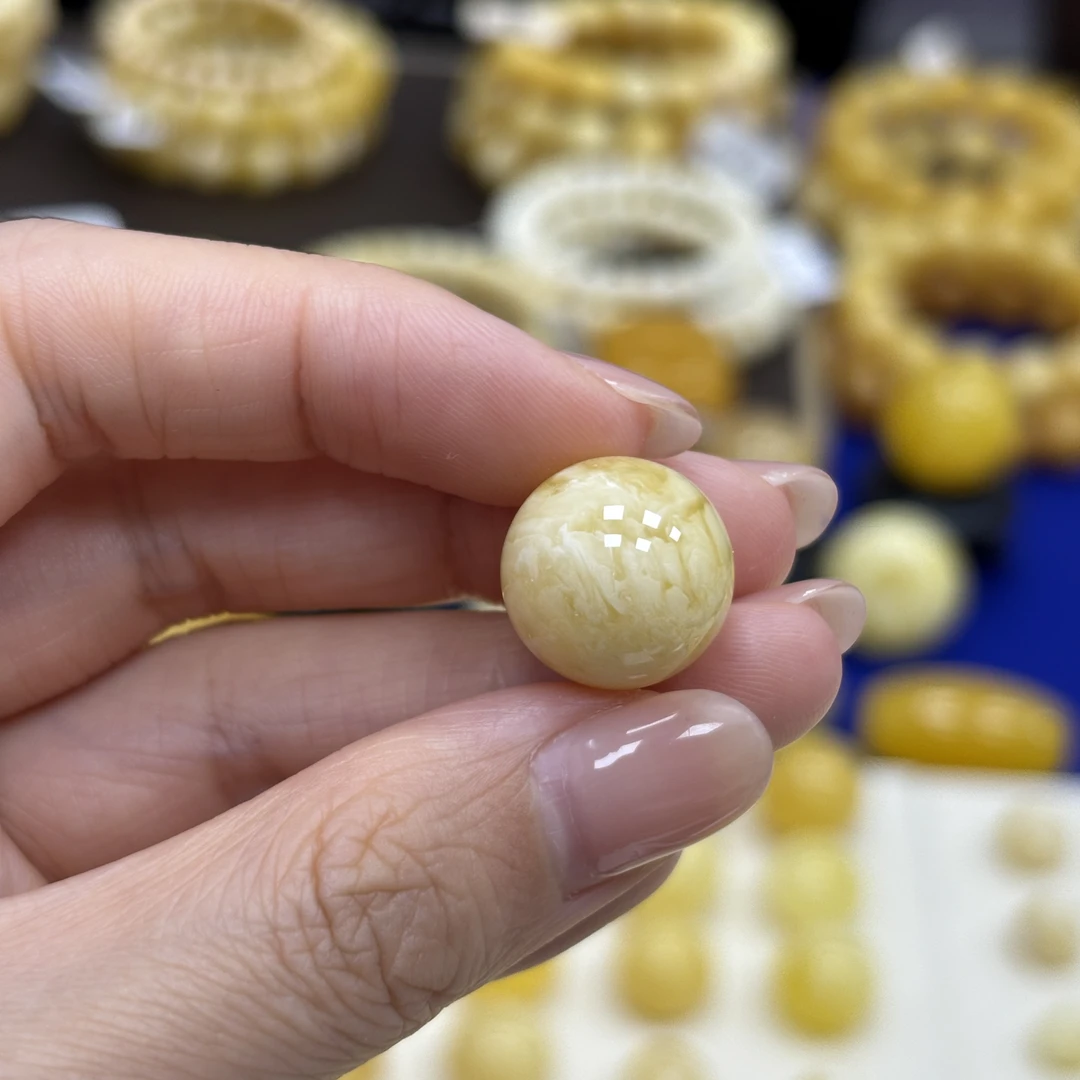 14.9mm 小妖珠宝天然原矿琥珀蜜蜡