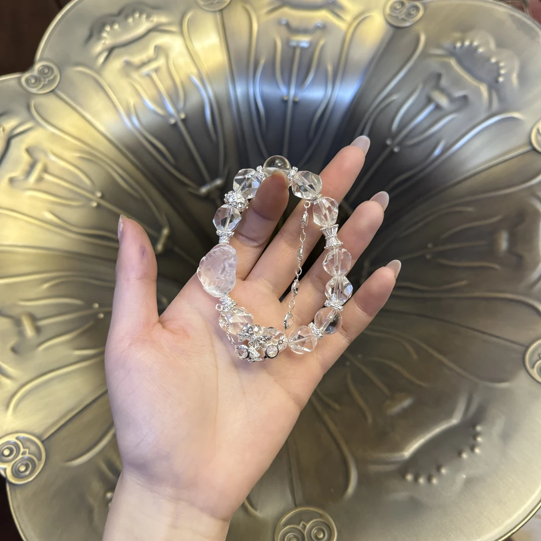 源源手作*白水爱心狐狸手串D5-4