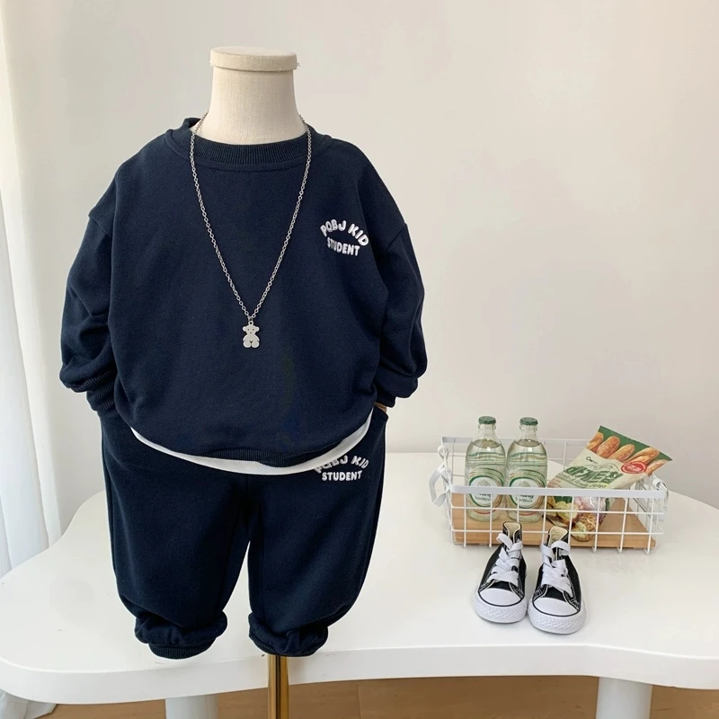 男童春秋季套装2025新款儿童宽松休闲假两件套男孩卫衣卫裤运动服