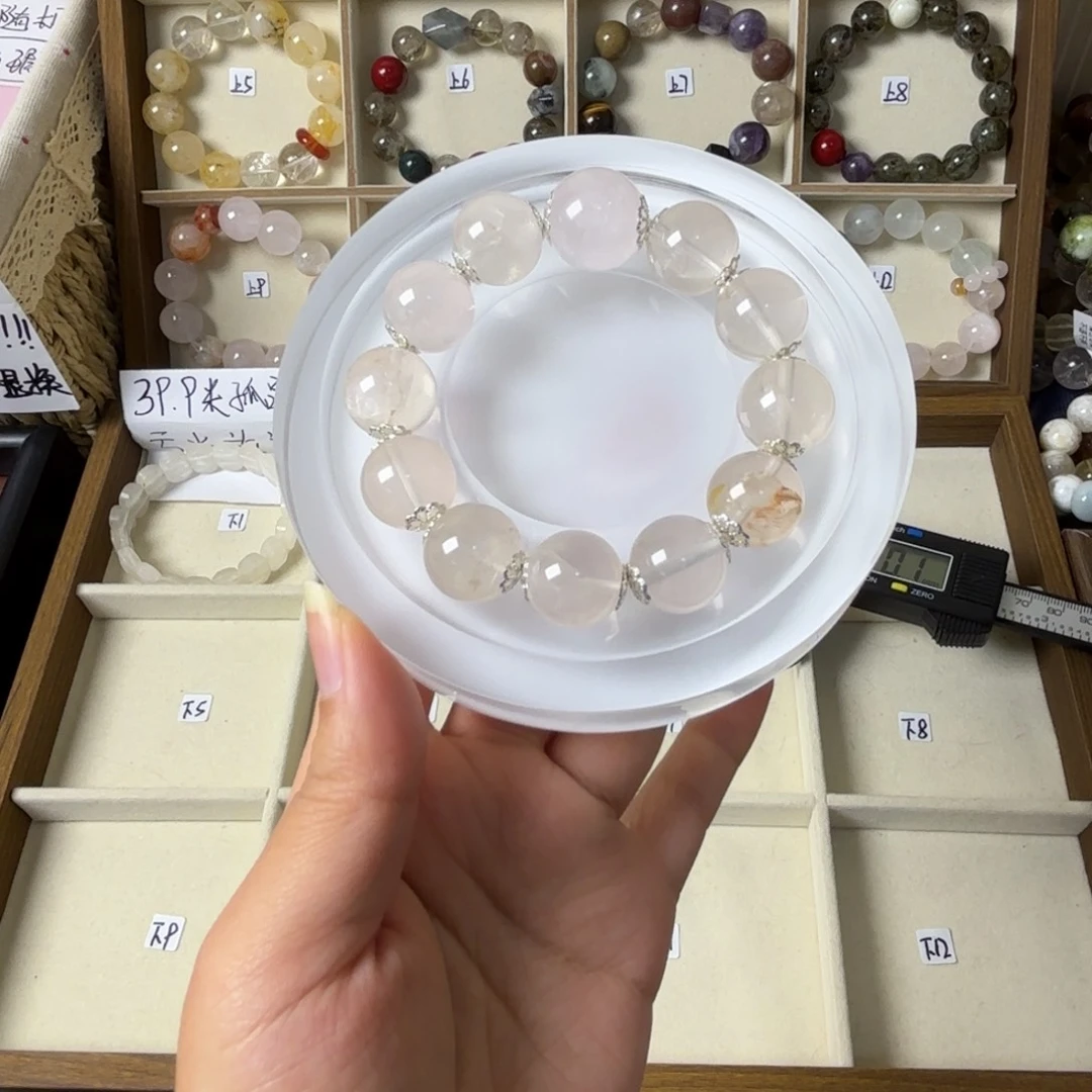 抽***帧水晶未镶嵌手链065粉浇花