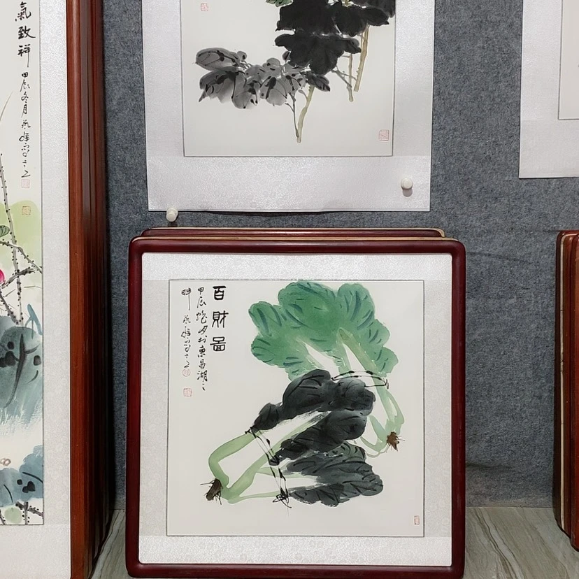 【闪购商品】国画书画作品带框65×65厘米