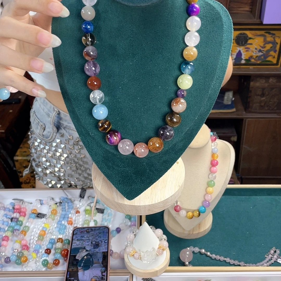 水晶手链银S925镀金镶嵌