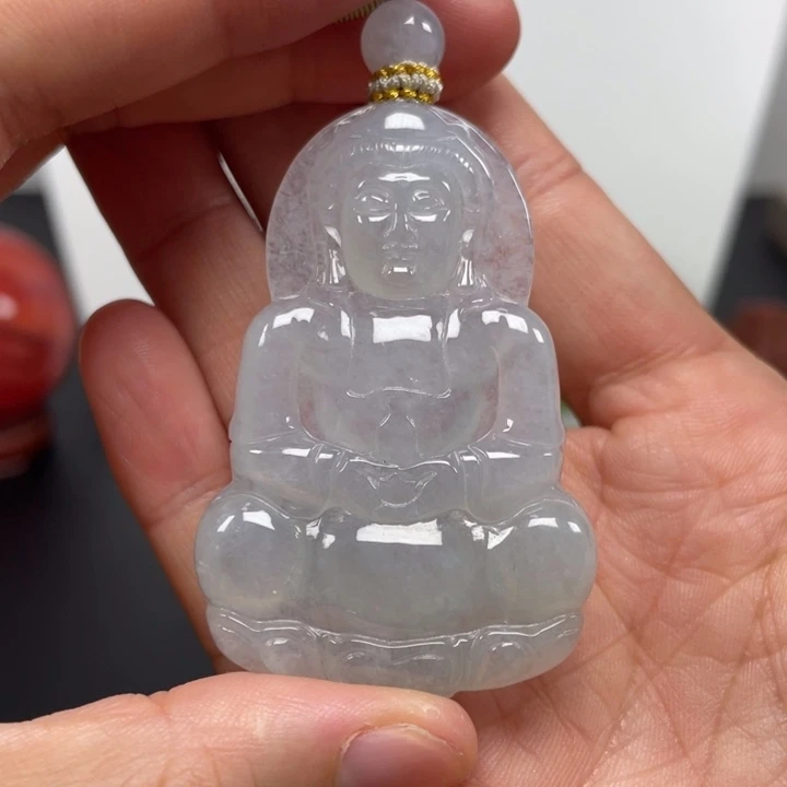 翡翠未镶嵌颈饰天然缅甸翡翠A货观音120号