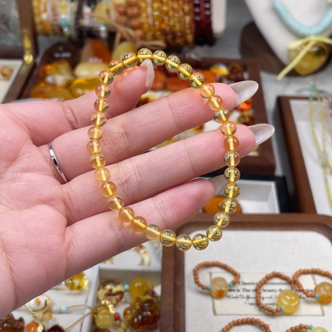 琥珀裸石未镶嵌188手串