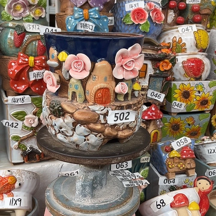 紫砂花盆粗陶材质多肉花盆