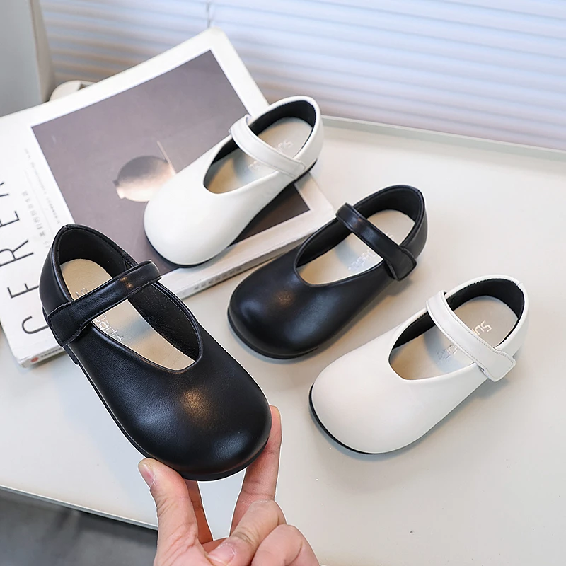 2025春季新款魔术贴舒适皮鞋时尚玛丽珍单鞋休闲公主鞋软底百搭