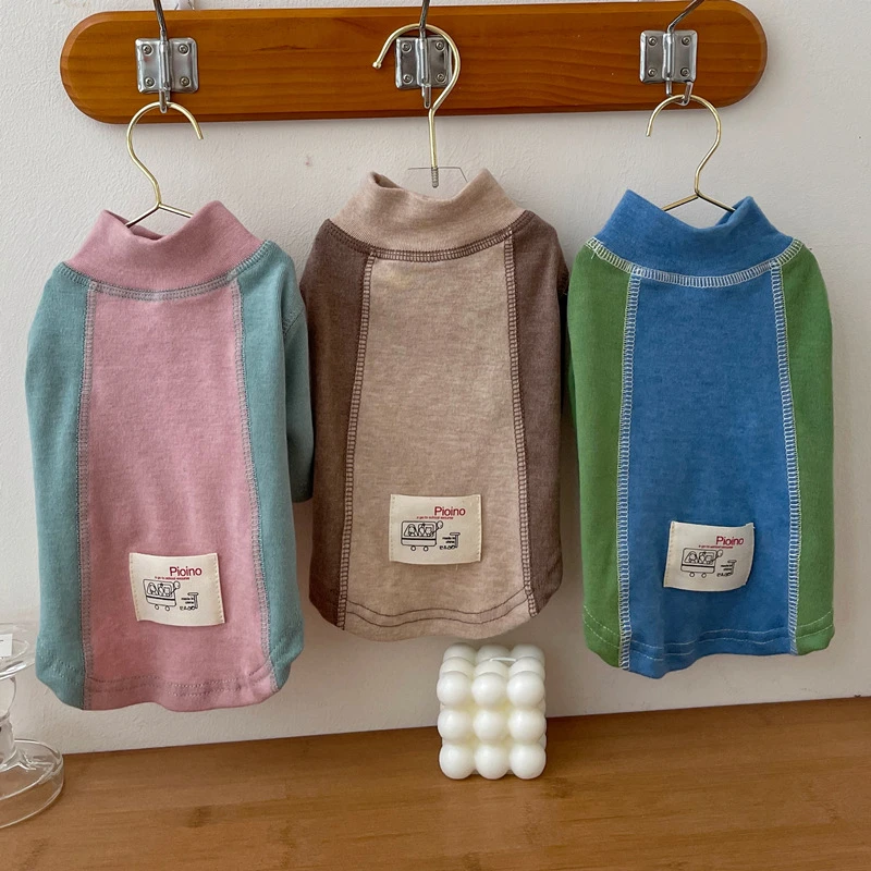 LOYANYY25春季撞色棉打底美式户外狗狗长袖猫咪上衣高弹抗风柔软