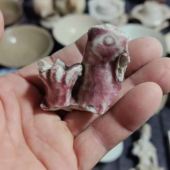 瓷片青花影青杯垫学习标本