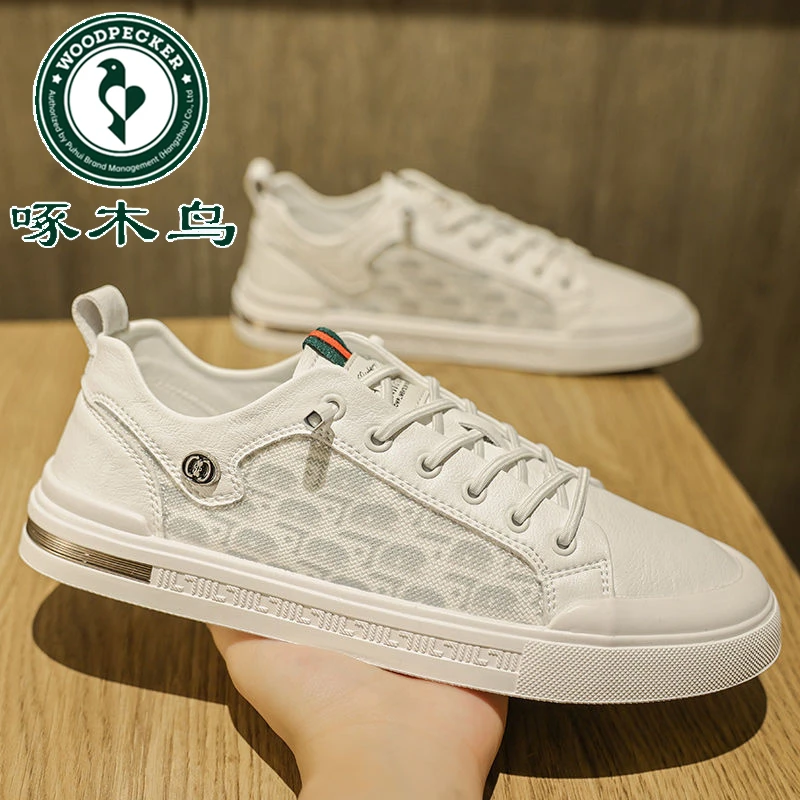 爆款男鞋2025新款夏季透气休闲平板鞋一脚蹬休闲皮鞋百搭工作潮鞋