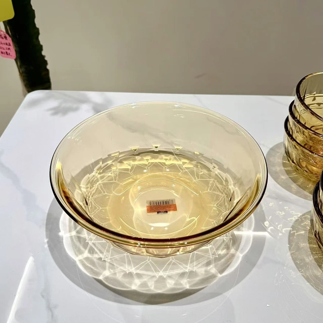 琥珀色高硼硅耐热玻璃大汤碗