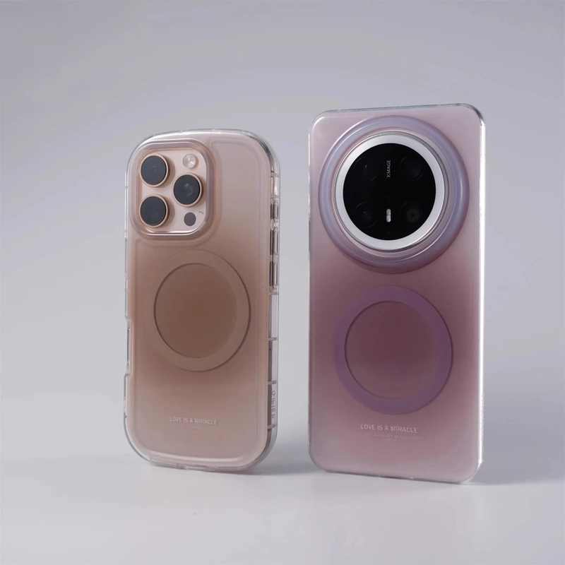 纯色晕染适用苹果16promax磁吸17手机壳华为mate70pro防摔pura70