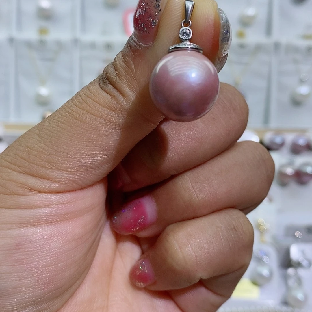 淡水珍珠银S925镶嵌吊坠(赠链)