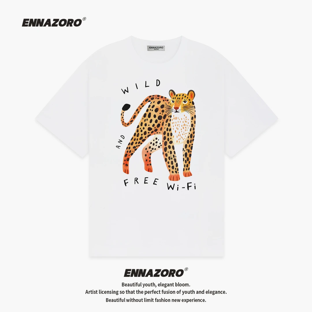 ENNAZOROwifi自由 25SS新款纯棉T恤女美式潮牌上衣情侣装男