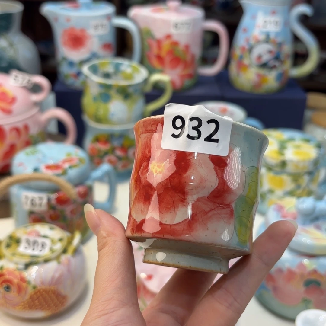 瓷片景德镇手绘高温釉下彩陶瓷茶具