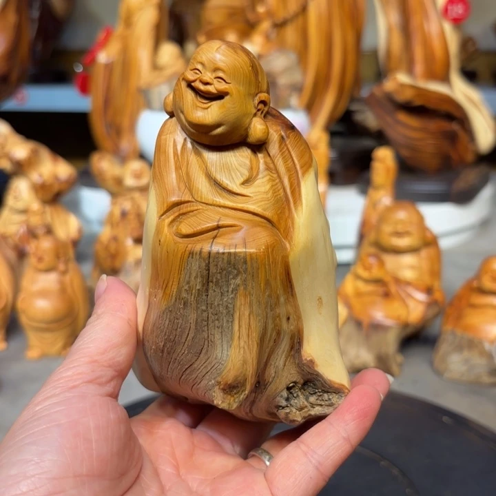 柏木太行崖柏弥勒佛