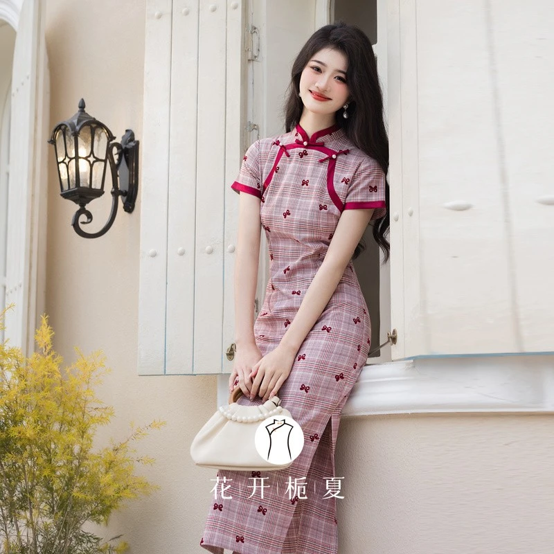 《红颜》古法少女双襟旗袍2025春夏新款绝美气质连衣裙