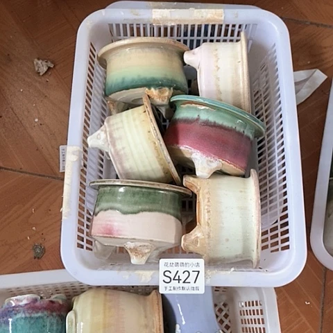 紫砂花盆427微瑕品口径7到8左右