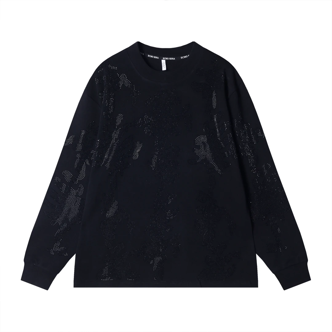 秋冬季新款时尚个性纯色亮闪韩版圆领时尚设计感小众百搭上衣