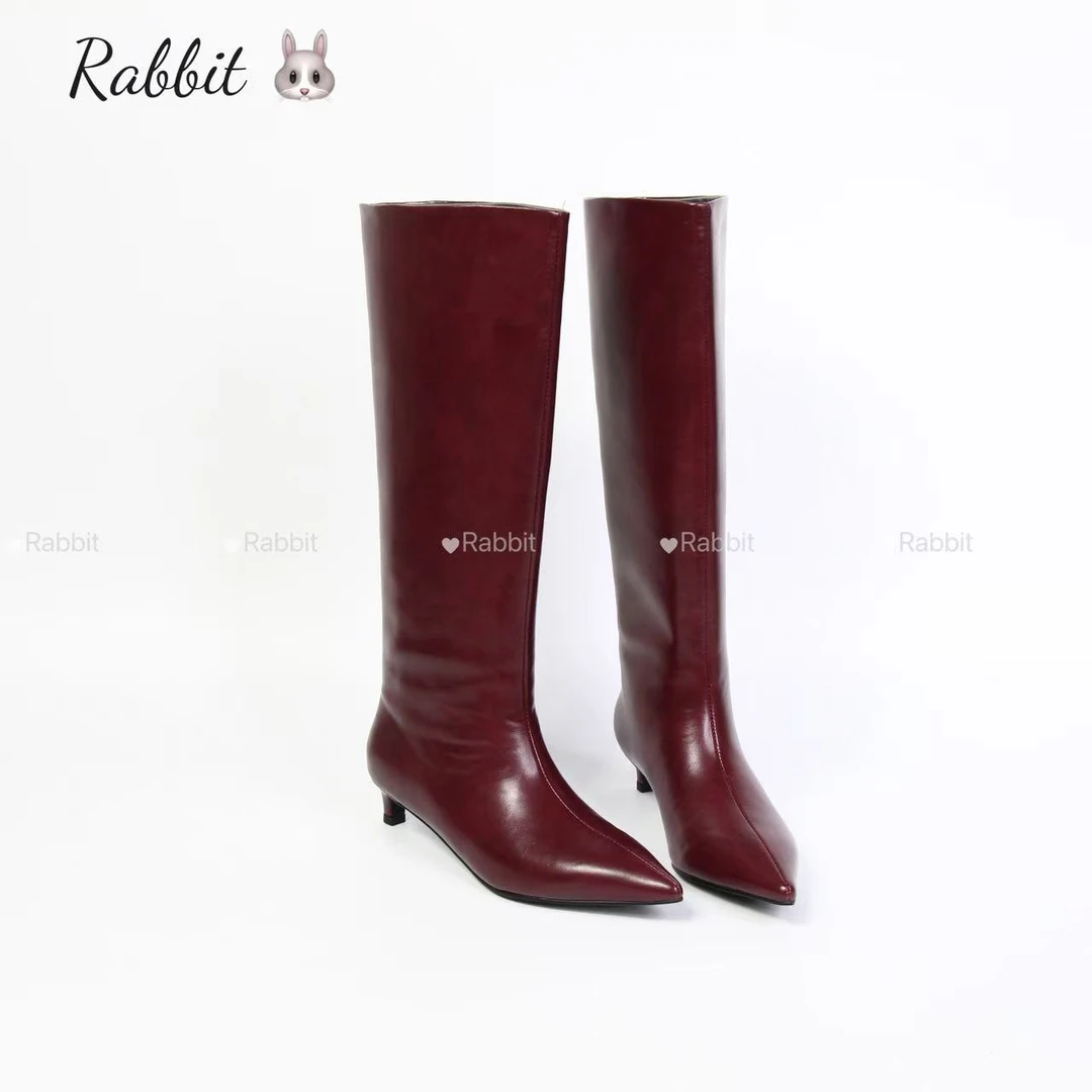 兔子plus | 秋冬新款宽松简约尖头细跟长靴女