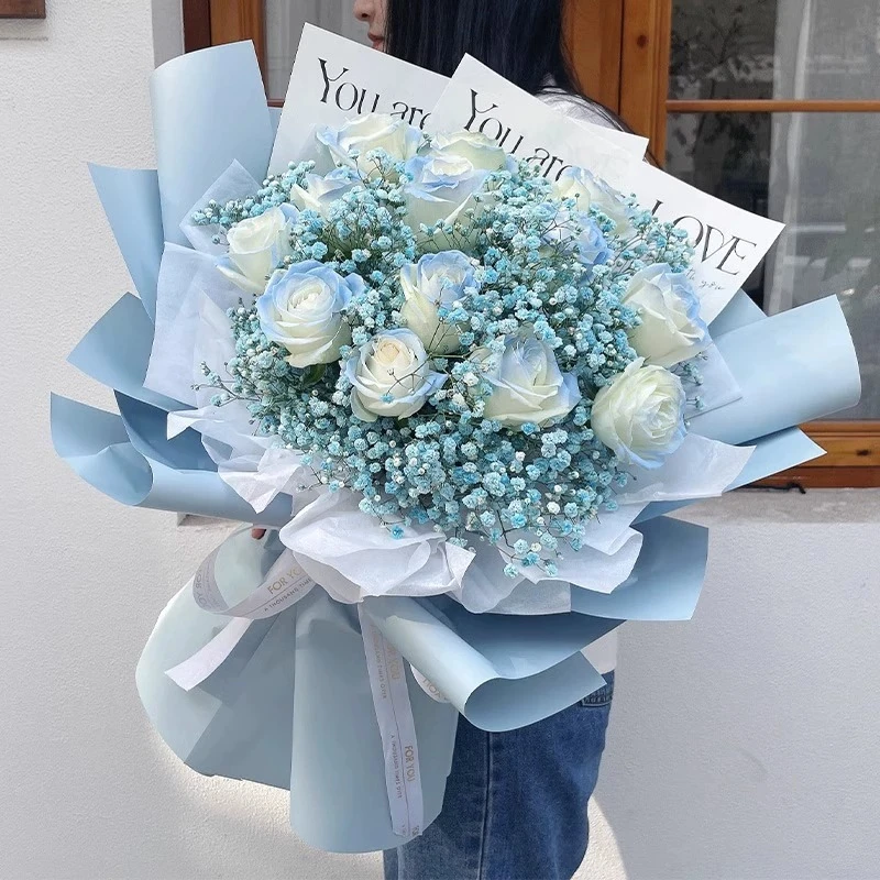 【送她星辰大海】11朵碎冰蓝玫瑰花束男士生日礼物同城鲜花配送店