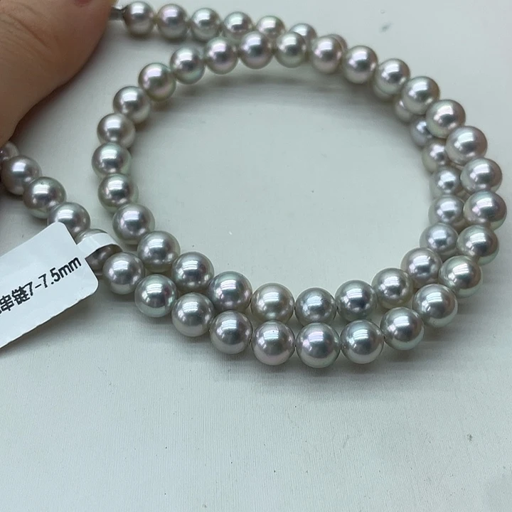 海水珍珠银S925镶嵌项链