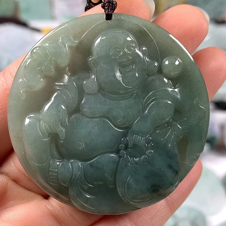 翡翠未镶嵌颈饰笑佛福利